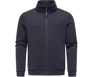 Sweatjacke RAGWEAR "Jettrys", Herren, Gr. S (48), blau (navy), Material: 70% Baumwolle, 30% Polyester, Basic, gerade hüftbedeckend, hoch geschlossener Ausschnitt, Ärmel ohne Ärmelschlitz Bündchen, Swe