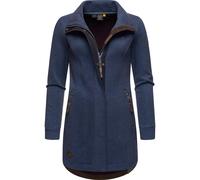 Ragwear Damen leichter Sweat-Übergangsmantel lang windabweisend mit hohem Kragen Letrice Navy Gr. M