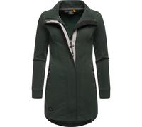 Ragwear Damen leichter Sweat-Übergangsmantel lang windabweisend mit hohem Kragen Letrice Dark Green Gr. S