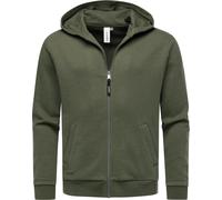 Sweatjacke RAGWEAR "Natten", Herren, Gr. S (48), grün (olivgrün), Material: 70% Baumwolle, 30% Polyester, Basic, lässig geschnitten hüftbedeckend, hoch geschlossener Ausschnitt, Ärmel ohne Ärmelschlit