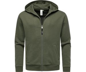 Sweatjacke RAGWEAR "Natten", Herren, Gr. S (48), grün (olivgrün), Material: 70% Baumwolle, 30% Polyester, Basic, lässig geschnitten hüftbedeckend, hoch geschlossener Ausschnitt, Ärmel ohne Ärmelschlit
