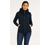 Sweatjacke RAGWEAR "NESKA ZIP O", Damen, Gr. XS, blau (denim blau), Sweatware, Obermaterial: 70% Baumwolle, 30% Polyester, unifarben, normal, Rundhals, Sweatjacken Sweatjacke, figurbetont in melierter