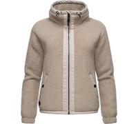 Sweatjacke RAGWEAR "Nordicka", Damen, Gr. XXXL(46), weiß (bone), Fleece, Obermaterial: 100% Polyester; Innenfutter: 100% Polyester, lässig geschnitten hüftlang, hoch geschlossener Ausschnitt, Ärmel oh