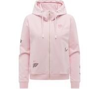 Sweatjacke RAGWEAR "Parya Embro", Damen, Gr. XXL (44), hellrosa, Material: 95% Baumwolle, 5% Elasthan, gerade hüftlang, Rundhals, Ärmel ohne Ärmelschlitz Rippstrickbündchen, Sweatjacken Sweatjacke, Da