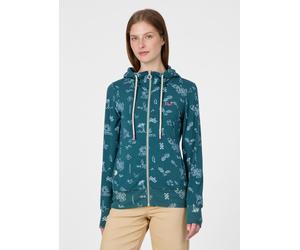 Sweatjacke RAGWEAR "PAYA PRINT", Damen, Gr. 3XL, ocean grün, Sweatware, Obermaterial: 48% Viskose, 47% Polyester, 5% Elasthan, bedruckt, normal, Rundhals, Sweatjacken Sweatjacke, Bestseller aus dünner