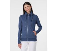 Sweatjacke RAGWEAR "RONETTE A", Damen, Gr. L, blau (night blau), angeraute Sweatware, Obermaterial: 70% Baumwolle, 30% Polyester, unifarben, normal, Rundhals, Sweatjacken Sweatjacke, Baumwollmischung