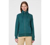 Sweatjacke RAGWEAR "RONETTE A", Damen, Gr. XL, grün (ocean grün), angeraute Sweatware, Obermaterial: 70% Baumwolle, 30% Polyester, unifarben, normal, Rundhals, Sweatjacken Sweatjacke, Baumwollmischung