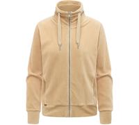 Sweatjacke RAGWEAR "Ronette Cordy", Damen, Gr. XL (42), beige (sand), Sweatware, Material: 76% Baumwolle, 20% Polyester, 4% Polyester, figurumspielend hüftbedeckend, hoch geschlossener Ausschnitt, Ärm