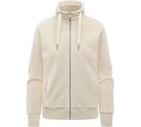 Sweatjacke RAGWEAR "Ronette Cordy", Damen, Gr. XL (42), ecru, Sweatware, Material: 76% Baumwolle, 20% Polyester, 4% Polyester, figurumspielend hüftbedeckend, hoch geschlossener Ausschnitt, Ärmel ohne