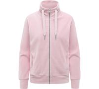 Sweatjacke RAGWEAR "Ronette Cordy", Damen, Gr. XS (34), rosa, Sweatware, Material: 76% Baumwolle, 20% Polyester, 4% Polyester, figurumspielend hüftbedeckend, hoch geschlossener Ausschnitt, Ärmel ohne