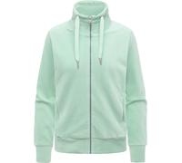 Sweatjacke RAGWEAR "Ronette Cordy", Damen, Gr. XXXL(46), mint, Sweatware, Material: 76% Baumwolle, 20% Polyester, 4% Polyester, figurumspielend hüftbedeckend, hoch geschlossener Ausschnitt, Ärmel ohne