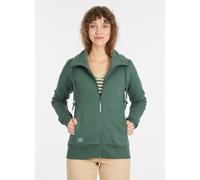 Sweatjacke RAGWEAR "RONETTE", Damen, Gr. 3XL, grün (pine grün), Sweatware, Obermaterial: 70% Baumwolle, 30% Polyester, unifarben, figurumspielend hüftbedeckend, Rundhals, Rippbündchen, Sweatjacken Swe