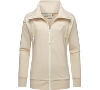 Sweatjacke RAGWEAR "Shocky", Damen, Gr. XXXL(46), beige, Obermaterial: 70% Baumwolle, 30% Polyester; Innenfutter: 70% Baumwolle, 30% Polyester, lässig geschnitten hüftlang, hoch geschlossener Ausschni