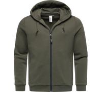 Sweatjacke RAGWEAR "Wernons", Herren, Gr. S (48), grüngelb, Material: 70% Baumwolle, 30% Polyester, Basic, gerade hüftbedeckend, hoch geschlossener Ausschnitt, Ärmel ohne Ärmelschlitz Rippbündchen, Sw