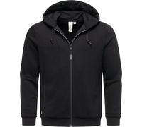 Sweatjacke RAGWEAR "Wernons", Herren, Gr. XL (54), schwarz, Material: 70% Baumwolle, 30% Polyester, Basic, gerade hüftbedeckend, hoch geschlossener Ausschnitt, Ärmel ohne Ärmelschlitz Rippbündchen, Sw