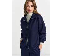 Sweatjacke RICHROYAL, Damen, Gr. M, blau (midnight blau), Sweatware, Obermaterial: 45% Viskose, 44% Polyester, 11% Elasthan, normal, Sweatjacken Sweatjacke, Tunnelzug-Saum, Stehkragen, regular fit (34