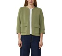 Sweatjacke S.OLIVER, Damen, Gr. 34, khaki, Sweatware, Obermaterial: 47% Modal, 41% Polyester, 12% Elasthan, unifarben, normal hüftlang, Rundhals, Sweatjacken Sweatjacke, Kurze Sweatjacke ohne Verschlu