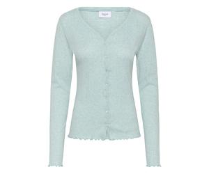 Sweatjacke SAINT TROPEZ "Jersey-Cardigan GruSZ", Damen, Gr. XL, blau (ether melange), Obermaterial: 95% Baumwolle CO(Bio). 5% Polyester PES., Sweatjacken Sweatjacke (58126708-XL) ether melange