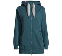 Sweatjacke SALZHAUT "Sweatjacke Nordörp", Damen, Gr. XS, blau (dragonfly), Obermaterial: 80% Baumwolle CO. 20% Polyester PES., Sweatjacken Sweatjacke (19872251-XS) dragonfly