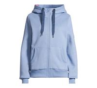 Sweatjacke SALZHAUT "Sweatjacke SÖÖTE JACKE", Damen, Gr. XS, blau (ice blau), Obermaterial: 55% Baumwolle CO. 45% Polyester PES., Sweatjacken Sweatjacke (25102204-XS) ice blau
