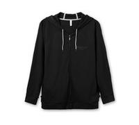 Shirtjacke SHEEGO "Kapuzensweatjacke", Damen, Gr. 44/46, schwarz, 100% Baumwolle, unifarben, Shirts Shirtjacke (41531863-44) schwarz