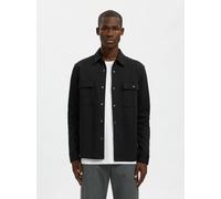 Sweatjacke SELECTED "SLHJACKIE SWEAT JACKET NOOS", Herren, Gr. L, schwarz, angeraute Sweatware, Obermaterial: 60% Baumwolle, 40% Polyester, unifarben, regular fit hüftlang, Rundhals, angesetztes Bündc