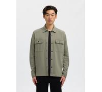 Sweatjacke SELECTED "SLHJACKIE SWEAT JACKET NOOS", Herren, Gr. XL, vetiver, angeraute Sweatware, Obermaterial: 60% Baumwolle, 40% Polyester, unifarben, regular fit hüftlang, Rundhals, angesetztes Bünd