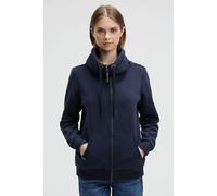 Sweatjacke SOCCX, Damen, Gr. L, blau, Material: 50% Baumwolle, 50% Polyester, unifarben, regular fit normal, hoch geschlossener Ausschnitt, eingesetzt Rippbündchen, Sweatjacken Sweatjacke, mit weicher