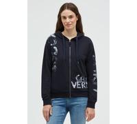 Sweatjacke SOCCX, Damen, Gr. XS, blau, Material: 95% Baumwolle, 5% Elasthan, bedruckt, regular fit normal, hoch geschlossener Ausschnitt, eingesetzt Rippbündchen, Sweatjacken Sweatjacke, mit Baumwolle