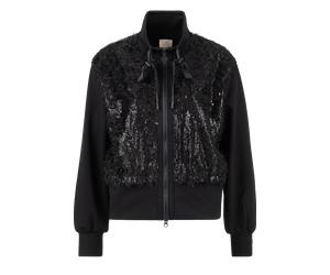 Sweatjacke SPORTALM KITZBÜHEL, Damen, Gr. 40, schwarz, Sweatware, Obermaterial: 100% Polyester, unifarben, regular fit hüftlang, Rundhals, eingesetzt angesetztes Bündchen, Sweatjacken Sweatjacke, mit