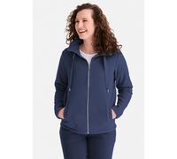Sweatjacke STOOKER WOMEN "JANE mit Stehkragen Sweatjacke", Damen, Gr. 40/42, blau (blau navy), angeraute Sweatware, 70% Polyester, 27% Baumwolle, 3% Elasthan, regular fit, Sweatjacken Sweatjacke, Swea