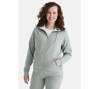 Sweatjacke STOOKER WOMEN "JANE mit Stehkragen Sweatjacke", Damen, Gr. 48/50, grün (grün eucalyptus), angeraute Sweatware, 70% Polyester, 27% Baumwolle, 3% Elasthan, regular fit, Sweatjacken Sweatjacke