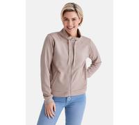 Sweatjacke STOOKER WOMEN "JARA Basic Stretch Sweatjacke", Damen, Gr. 44/46, string, angeraute Sweatware, 55% Polyester, 40% Viskose, 5% Elasthan, regular fit, ohne Ausschnitt, Sweatjacken Sweatjacke, 