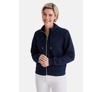 Sweatjacke STOOKER WOMEN "JARA Basic Stretch Sweatjacke", Damen, Gr. 48/50, navy blazer, angeraute Sweatware, 55% Polyester, 40% Viskose, 5% Elasthan, regular fit, ohne Ausschnitt, Sweatjacken Sweatja