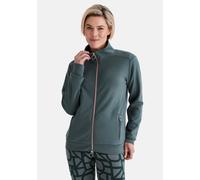 Sweatjacke STOOKER WOMEN "JARA Sport Stretch Sweatjacke", Damen, Gr. 40/42, balsam grün, angeraute Sweatware, 55% Polyester, 40% Viskose, 5% Elasthan, regular fit, ohne Ausschnitt, Sweatjacken Sweatja