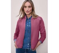 Sweatjacke STREET ONE, Damen, Gr. 34, pink (schwarz clouded blush), Web, 78% Baumwolle, 20% Polyester, 2% Elasthan, Strukturmuster, regular fit normal, Rundhals, Bündchen, Sweatjacken Sweatjacke, aus