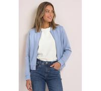Sweatjacke STREET ONE, Damen, Gr. 36, whispery blau, Sweatware, Obermaterial: 46% Modal, 46% Polyester, 8% Elasthan, unifarben, normal hüftlang, Rundhals, Bündchen, Sweatjacken Sweatjacke, im Silk-Loo