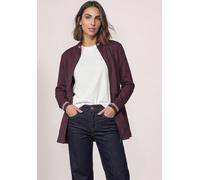 Sweatjacke STREET ONE, Damen, Gr. 42, lila (rustic rouge), Sweatware, 81% Viskose, 15% Polyester, 4% Elasthan, unifarben, normal, hoch geschlossener Ausschnitt, elastischer Bund, Sweatjacken Sweatjack