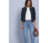Sweatjacke STREET ONE, Damen, Gr. 42, schwarzest blau, Sweatware, Obermaterial: 46% Modal, 46% Polyester, 8% Elasthan, unifarben, normal hüftbedeckend, Rundhals, elastischer Bund, Sweatjacken Sweatjac