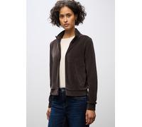 Sweatjacke STREET ONE, Damen, Gr. 46, deep roast braun, Cord, Obermaterial: 67% Baumwolle, 28% Polyester, 5% Elasthan, unifarben, normal hüftbedeckend, Rundhals, Sweatjacken Sweatjacke, Cord, mit elas