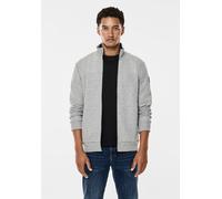 Sweatjacke STREET ONE MEN, Herren, Gr. M (40), grau (warm grau melange), Web, 80% Baumwolle, 20% Polyester, unifarben, gerade normal, hoch geschlossener Ausschnitt, Bündchen, Sweatjacken Sweatjacke, m