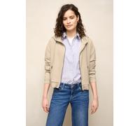 Sweatjacke STREET ONE STUDIO, Damen, Gr. 42, stone sand, Sweatware, 48% Polyester, 45% Modal, 7% Elasthan, unifarben, normal normal, ohne Ausschnitt, Bündchen, Sweatjacken Sweatjacke, mit Kapuze (5701