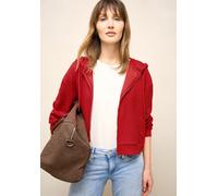 Sweatjacke STREET ONE STUDIO, Damen, Gr. 46, rot (torch rot), Sweatware, 48% Polyester, 45% Modal, 7% Elasthan, unifarben, normal normal, ohne Ausschnitt, Bündchen, Sweatjacken Sweatjacke, mit Kapuze