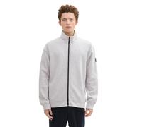 Sweatjacke TOM TAILOR DENIM, Herren, Gr. XXL, grau (light stone grau melange), Sweatware, Obermaterial: 95% Baumwolle, 5% Viskose, meliert, regular fit taillenbedeckt, ohne Ausschnitt, Bündchen, Sweat