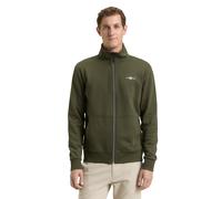Sweatjacke TOM TAILOR, Herren, Gr. 3XL, deep forest grün, Sweatware, Obermaterial: 70% Baumwolle, 30% Polyester, regular fit taillenbedeckt, Rippbündchen, Sweatjacken Sweatjacke, mit Logo Stickerei (2