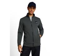 Sweatjacke TOM TAILOR, Herren, Gr. L, grau (schwarzes olive), Web, Obermaterial: 63% Polyester, 37% Baumwolle, unifarben mit Farbeinsatz, normal hüftbedeckend, Rundhals, Bündchen, Sweatjacken Sweatjac