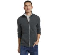 TOM TAILOR Herren Sweatjacke mit Stehkragen, 11086 - Dark Grey Melange, S