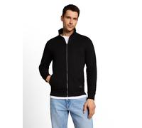 Sweatjacke TOM TAILOR, Herren, Gr. XL, schwarz, Sweatware, Obermaterial: 60% Baumwolle, 40% Polyester, regular fit, Rippbündchen, Sweatjacken Sweatjacke, mit halswärmendem Stehkragen (16824345-XL) sch