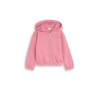 Sweatjacke TOM TAILOR, Mädchen, Gr. 128/134, rosa (smooth rose), Sweatware, Obermaterial: 100% Baumwolle, bestickt, unifarben, normal hüftbedeckend, Rundhals, elastischer Bund, Sweatjacken Sweatjacke,