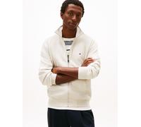 Sweatjacke TOMMY HILFIGER "ESSENTIAL FLEECE STAND COLLAR", Herren, Gr. L, heatherot oatmilk, Sweatware, Obermaterial: 60% Baumwolle, 40% Polyester, normal normal, Rippbündchen, Sweatjacken Sweatjacke,